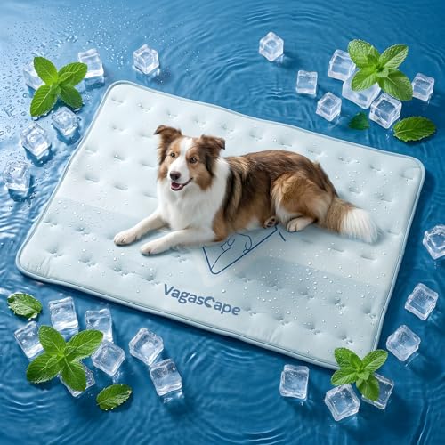 Vagascape Dog Cooling Mat 3.0 Double-Sided Usable, 60" x 40" Thick Durable Pet Cooling Mat for Extra Large Pet, Washable Cooling Mat for Dog Outdoor and Indoor - color: Blue, size: Xl(60“×40“)