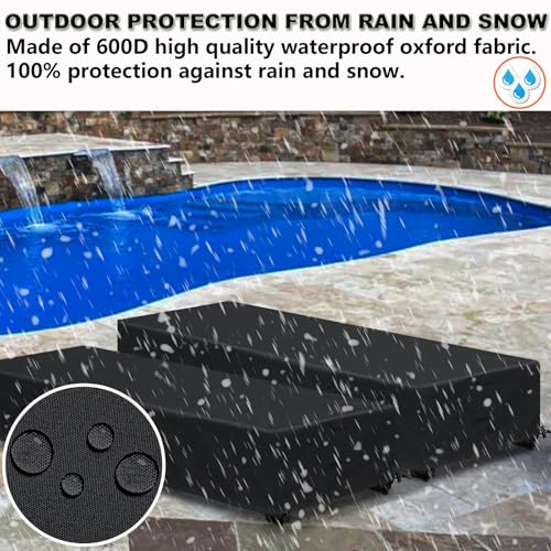 Waterproof Patio Lounge Chair Cover 1 Pack Outdoor Chaise Lounge Covers 600D Weather Resistant Material, UV Protection, Windproof Design Outside Furniture Covers 80" x 28" x 14" H,Black - color: Black, size: 1 Pack (80"L x 28"W x 14"H)