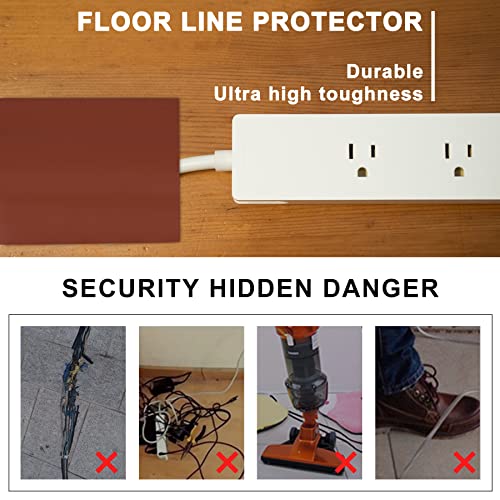 20Ft Floor Cord Cover Brown Silicone Cable Protector Easy to Install Wire Organizer and Hider for Home, Office, Garage (Brown-6m) - color: Brown-Silicone, size: 20Ft