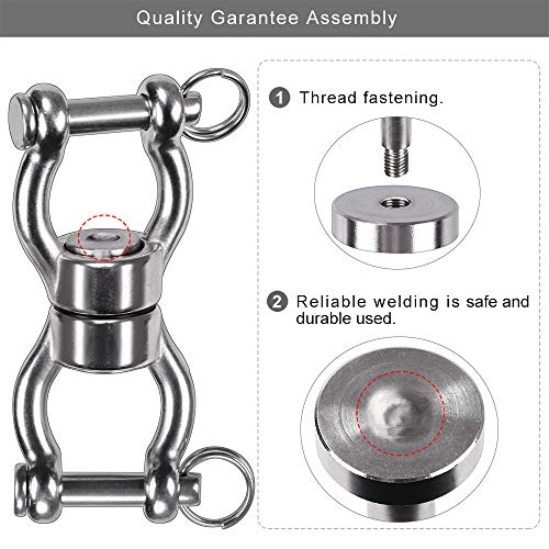 SELEWARE Silent Bearing Swing Swivel, 360° Rotational Device Hanging Accessory with Removeable Buckle for Tree Swing, Hammock Chair, Climbing Rope, Yoga, Kids Swing Swivel 1201LB Capacity - color: Swivel - Style B