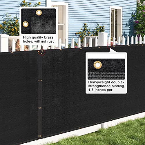 Privacy Fence Screen 8' x 1', 90% Blockage Heavy Duty 170 GSM Fencing Mesh Net Cover for Outdoor Wall Garden Yard Backyard Cable Zip Ties Included Black-We Make Custom Size - color: Black, size: 8X1 FT - Custom Sizes