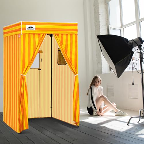 EAGLE PEAK Flex Compact 4x4 Pop-up Canopy Changing Room, Portable Privacy Dressing Room for Indoor Fashion Photoshoots, Camping, or Pool, Yellow/Orange - color: Yellow/Orange, size: 4x4 ft