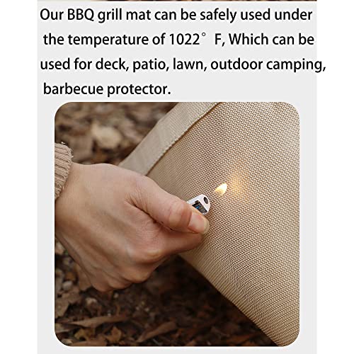 Fire Pit Mat, Fireproof Stove Grill Mats Blanket for Wood Deck Insulation, Camping BBQ Temperature Resistant Rugs Accessories for Outside Indoor Lawn Protection (39.4''×31.5'') - size: 39.4''×31.5''