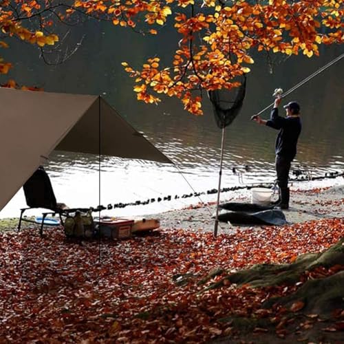 KALINCO Tent Tarp, Picnic Mat Camping Tarp Tent Hammock Tarp, pu Waterproof Camping tarp Tent Rain Fly Picnic Mat Survival Shelter Sunshade - color: Coffee, size: 10X16.5FT