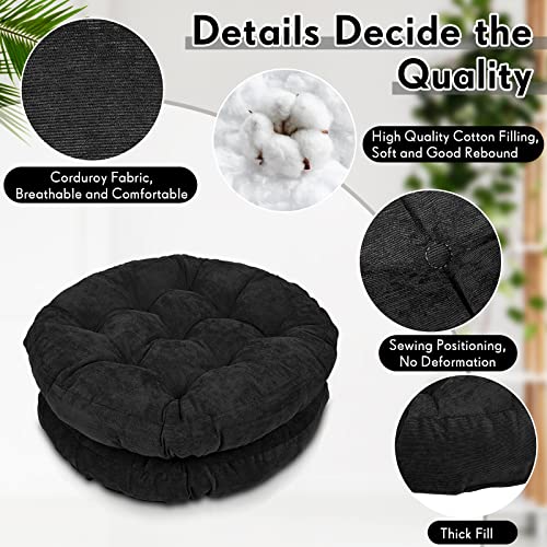 Jerify Floor Pillow Cushions Large Round Square Large Meditation Floor Pillow for Classroom Adult Meditation Picnic Party Seating Learning Daycare School(Round,Black,4 Pcs) - color: Black, size: Round