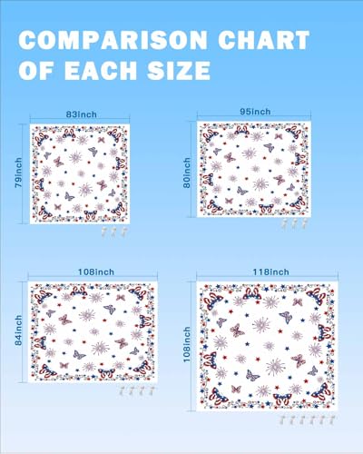 Beach Blanket Sandproof Oversized 108" x 84" 4th of July Butterfly Waterproof Quick Drying Sand Free Mat Independence Day Picnic Blankets for Outdoor Travel Camping Hiking Park - color: Blue Red, size: 108''x84''