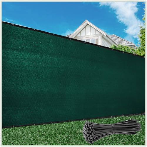 ColourTree Customized Size Fence Screen Privacy Screen Green 4' x 9' - Commercial Grade 170 GSM - Heavy Duty - Cable Zip Ties Included - color: Green, size: 4' x 9' Custom Made Size