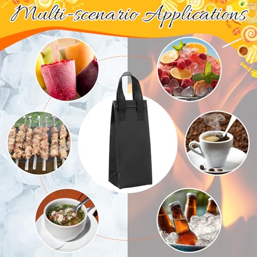 Abbylike 50 Pcs Insulated Take Out Bags Bulk Drink Carrier with Handle for Delivery Hot Cold Food Pizza Coffee Milk Tea Delivery Cooler Bag for Catering Restaurant Picnic
