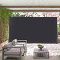 185" x 73" Retractable Side Awning,Waterproof & UV-Resistant,Folding Privacy Screen Room Divider Roll Up Balcony（Gray） - color: Gray, size: 185" x 73"