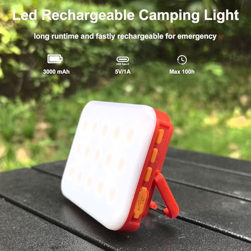 Tent Lights for Camping, Rechargeable Camping Lights for Tent, Camping Tent Light for Tent Camping Outdoor Power Outage Tent Light RGB Camping Lights IP65 Waterproof (Red) - style: LY01 Red