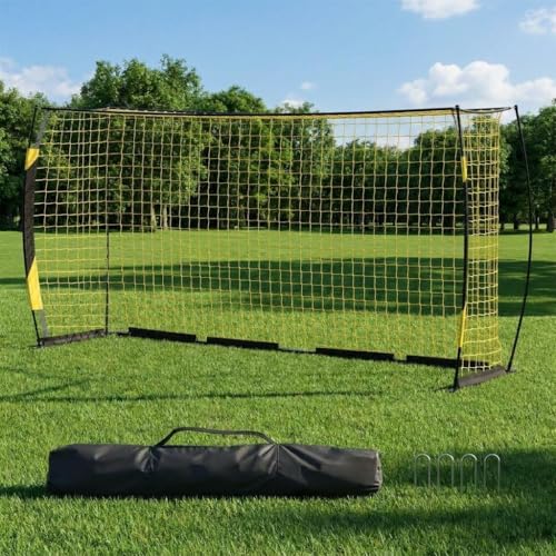 Soccer Goal 12x6 Ft for Backyard, Portable & Collapsible, Heavy Duty Metal Base, Quick Set Up Training Net, Weather-Resistant with Carry Bag for Outdoor & Indoor