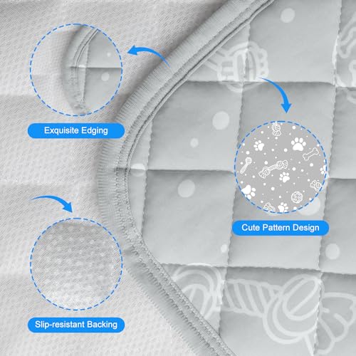 MH MYLUNE HOME Self Cooling Mat for Large Dog, 44”x32” Cool-Chill Cooling Fiber & Endothermic Color Changing Pet Cooling Pad, Foldable & Washable Non-Toxic Summer Pet Blanket - size: X-large: 44"x32"