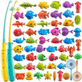 JUKUDAHU Magnet Fishing Game for Kids 3 4 5 6 7 8 Years Old - Pool Bath Toys for Toddlers, Pole Rod Net, Floating Fish Toys, Outdoor Party Toys for Boys Girls Kids Age 3-8 8-12 Year Old - style: 55 Magnet Fishing Toy