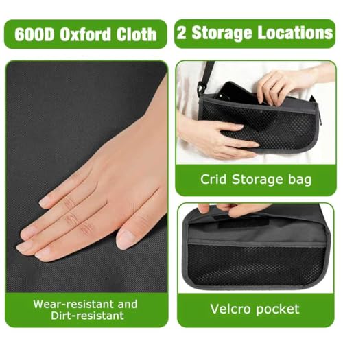 JELUTRIC Portable Ultralight Collapsible Camping Stool,Folding Lightweight Chair, Handy Fishing Stool 350 LB,Backpack Pocket Stool for Hiking Picnic Travel with Sunglass Bag and Magnetic Hat Clip - color: Black
