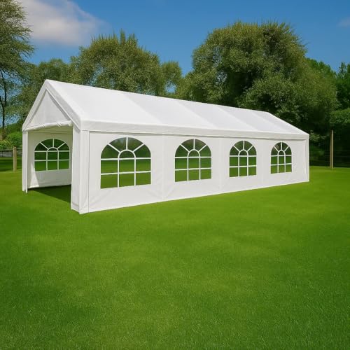 Heavy Duty Replacement Side Wall Panel with Arch Windows, 12 Mil for Party Tent Canopy (White 4 Window – 40 ft Valance Side Wall, Large Arch Windows, 12 Mil Heavy Duty Replacement Panel (1 Pc)) - style: White 4 Window – 40 ft Valance Side Wall, Large Arch