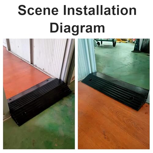 Rubber Ramps for Door Threshold Outdoor Cable Protector Cover Anti-Slip 600 Lbs Capacity, Screw Fixing for Driveways, Gardens & Industrial Use(8x40x80cm/3.1x19x39in) - size: 8x40x80cm/3.1x19x39in