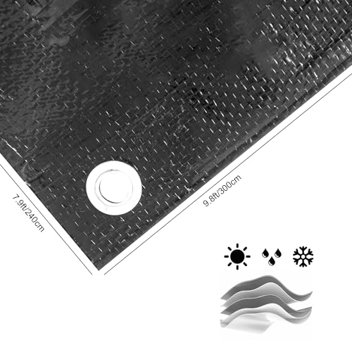XL Heavy Duty Tarp 7x9 ft - All-Weather Tent 5 Mil Tarp Ground Nails Reinforced Corners Equipped Storage Bag for Truck, Boat, & Outdoor Furniture Covers Resistant Year-Round Use Multipurpose Tarps