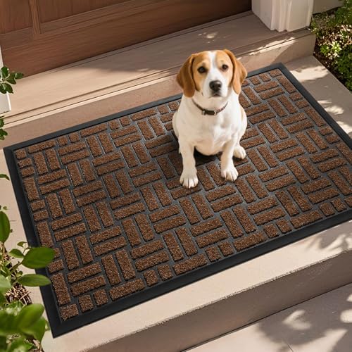 MATALL Door Mat for Back Door - 36x24 Inches Welcome Matt Outdoor, Front Door Mat Outside Home Entrance,Laundry Room, Patio and Porch - color: Coffee, size: 2' x 3' (Rectangular)
