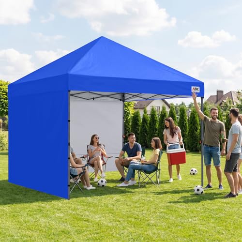 ABCCANOPY Easy Pop up Canopy Tent with 2 Sidewalls for Outdoor Sun Blocking or Rain Protection,10x10, Royal Blue - color: Royal Blue, size: 10x10