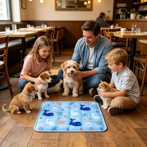 Pet Cooling Mat - 30x40cm, Summer Soft Ice Gel Pad, Pressure-Activated Cold Crate Kennel Bed, Waterproof PVC Comfortable Mat | Heat Relief Cushion for Cats and Dogs, Couch, Sofa, Floor, Cage, Home - size: 40x50cm