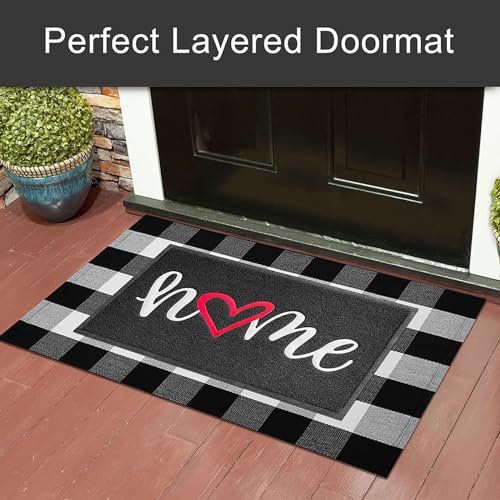 KILOCOCO Door Mat Outdoor Doormat Welcome Mat, Funny Home Mats Non-Slip Front Door Mat for Entrance, Easy Clean Indoor Door Mats for Garage, Yard, Patio, High Traffic Areas 20"x31.5", Black - color: Home, size: 1'8" x 2'8" (Rectangular)
