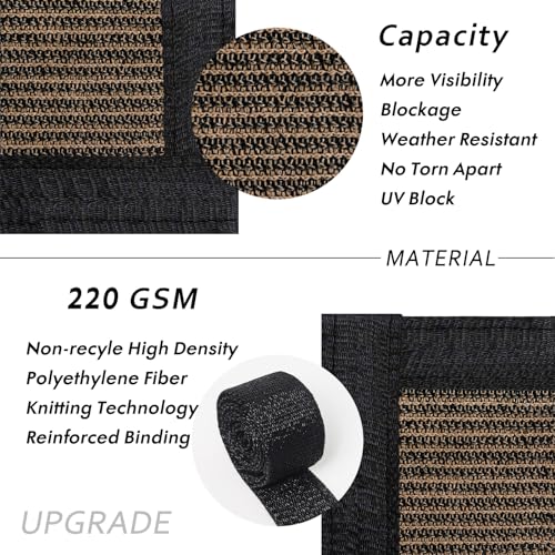 UPGRADE Privacy Fence Screen 3x2ft Commercial 220GSM Fence Panel with Brass Grommets Heavy Duty Perfect for Outdoor Backyard,Customizable,Brown - color: Brown, size: 3'x2'Customized