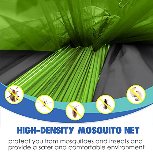 Gold Armour Camping Hammock - Camping Essentials, Double Hammock with Bug Net, Camping Gear Hammock for Outside, Hiking, and Travel (Lime Green & Gray) - color: Lime Green & Gray