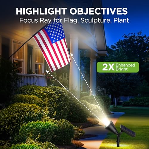 InnoGear Solar Lights Outdoor Waterproof Solar Garden Light for Outside Yard Landscape Lighting Pathway Spot Lights Spotlight Wall Light Auto On/Off, Pack of 6 (White) - color: White