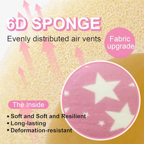 Washable Dog Bed Mat With Anti-Slip Bottom, Deluxe Plush Memory Foam Crate Pad & Waterproof Outdoor Kennel Mat For Dogs & Cats-Durable Crates Beds, Large Medium Small Puppy Size 36" x 24",pink - color: Pink-Star, size: Upgraded L（36" L x 24" W x 1.5" Th）