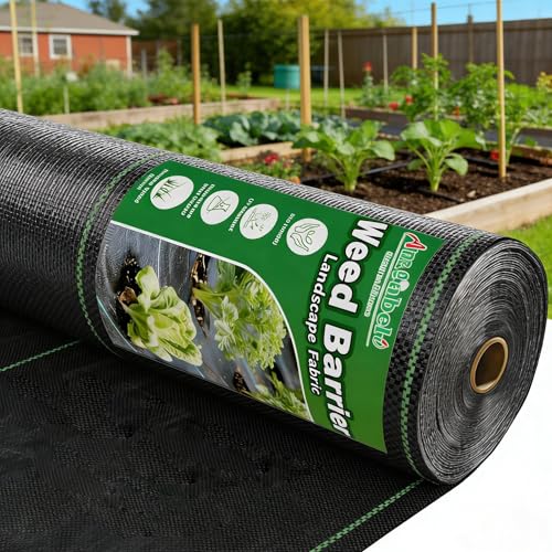 AMAGABELI GARDEN & HOME 3ft x 100ft 3.2oz Weed Barrier Landscape Fabric Garden Cloth Heavy Duty Weed Control Blocker Mat Gardening Ground Cover Durable Woven Geotextile Fabric Driveway Underlayment - size: 3.2oz-3x100ft