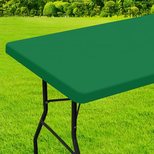 homing Rectangle Table Cloth Cover, Waterproof Polyester Elastic Fitted Tablecloth, Washable Table Protector for Picnic, Camping, Outdoor (Hunter Green, 24" x 36") - color: Hunter Green, size: 36" x 24" (Rectangular)