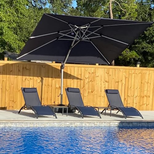 PURPLE LEAF 9' X 12' Patio Umbrella Outdoor Rectangle Umbrella Large Cantilever Umbrella Windproof Offset Heavy Duty Sun for Garden Deck Pool Patio, Grey - color: Grey, size: 9' X 12'