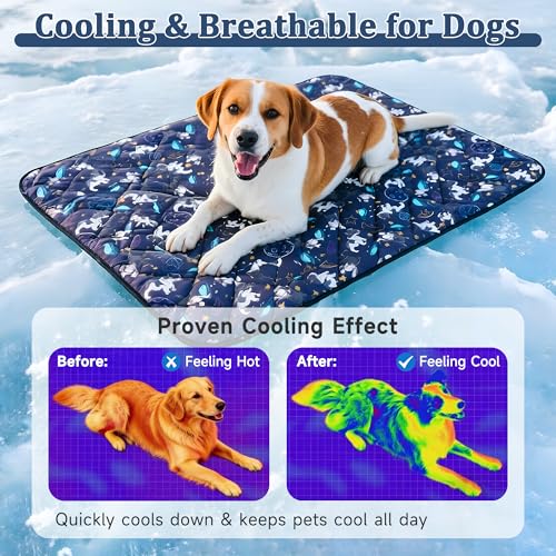 Premium Cooling Mat for Large Dogs - Washable Dog Cooling Throw Blanket，Durable Self Cool Pet Mat for Cat, Soft Summer Blanket for Hot Weather, 60''x80'' - color: French bulldogs, size: X-large