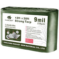 Thick Camping Tarp 12' x 20' 9-mil Shelter Waterproof Tarps for Boat Pool Green - color: 9mil Army Green, size: 12x20 FT