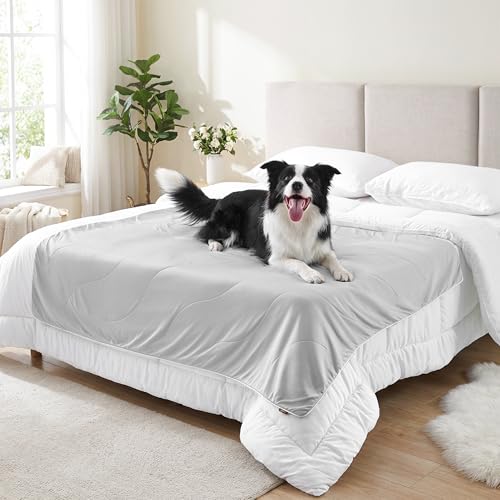 ZOMISIA Cooling Blanket for Large Dogs - Breathable Air-Core Fill Lightweight Pet Mat, Soft Cold Blanket Washable for Summer, Grey, 50"x60" - color: Grey, size: XL(50x60")