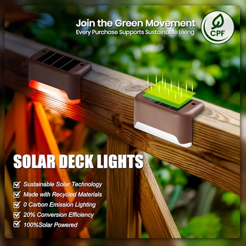SOLPEX Color Changing Solar Deck Lights, 16 Pack Waterproof LED Lights for Decks,Stairs,Fences,Yards and Patios - color: Color Changing, size: 16