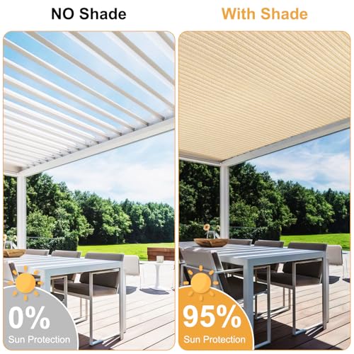 2' x 2' Beige Sun Shade Sail Straight Edge with Grommets UV Block & Water Permeable Canopy Cover for Patio, Garden, Backyard, Yard & Outdoor - color: Beige, size: 2' x 2'