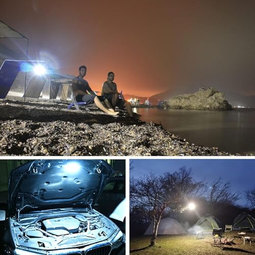 IODOO 16500mAh 3000LM 3000K 6000K Flashlight Portable LED Camping Lantern Rechargeable Light 60W with Magnet IP65 Waterproof Tent Light Power Failure - size: 60W