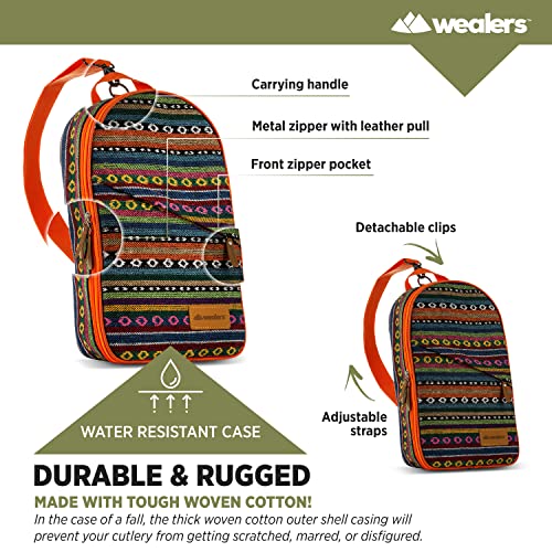 Wealers Camp Kitchen Cooking Utensil Set Travel Organizer Grill Accessories Portable Compact Gear for Backpacking BBQ Camping Hiking Travel Cookware Kit Water Resistant Case - color: 17 Pieces Orange