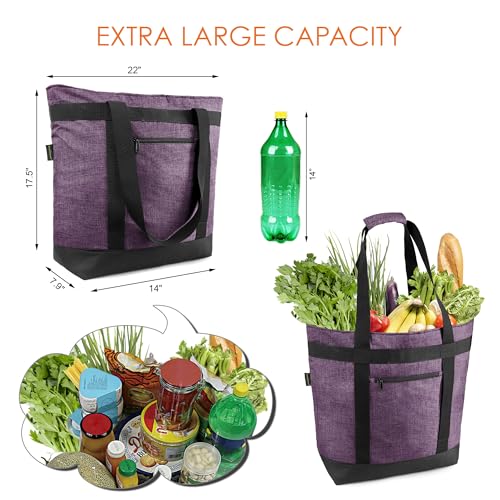 BeeGreen Insulated Cooler Bag with Handles Oversized Sturdy Leakproof Freezer Shopping Tote for Groceries Heavy Duty Thermal Food Delivery Bag Charcoal - color: Turquoise