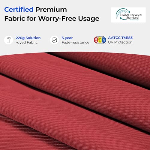 HOMSHADE 10ft Patio Umbrella with Base Included, Cantilever Umbrella UPF50+ UV Protection with Easy Tilt and Crank for Pool Deck and Garden(Red) - color: Red