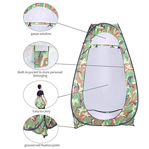 Portable Pop Up Shower Privacy Tent,Lightweight Single Toilet Shower Tents,Changing Room Dressing Tent,Waterproof Camping Shower Tents,with Carry Bag,for Picnic Beach Hiking Fishing (Camouflage) - color: Camouflage