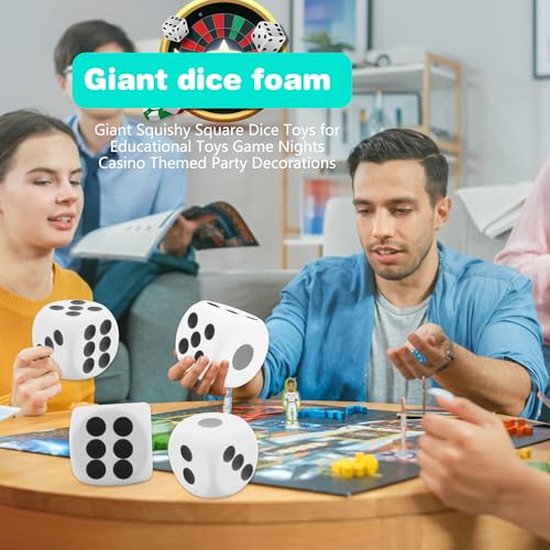 2 Pieces 6 Inches Large Foam Dice Set Giant Foam Dice Soft Dot Dice Toy for Family Educational Toys Parent Child Board Games Nights Casino Themed Party Decoration (Color Set 1) - color: Color Set 1