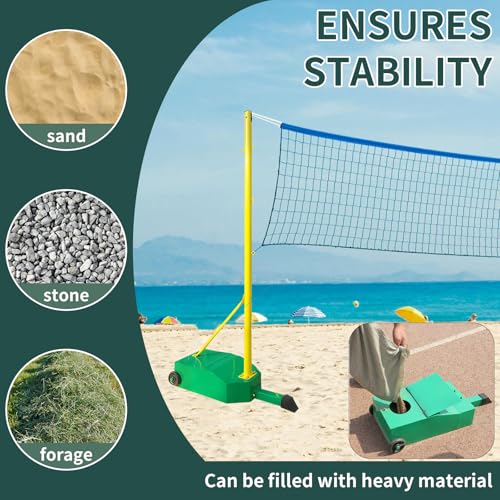 Portable Badminton Nets Pole,Movable Badminton Net Stand with Wheels,5.1ft Badminton Poles,Freestanding Sport Training Equipment for Outdoor & Indoor School Court Backyard Adults Kids Use