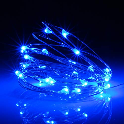 XINKAITE Waterproof LED Fairy String Lights - Starry DIY Decoration for Indoor & Outdoor Parties, Christmas, Holidays (10FT/3Meters, Blue) - color: Blue, size: 10ft