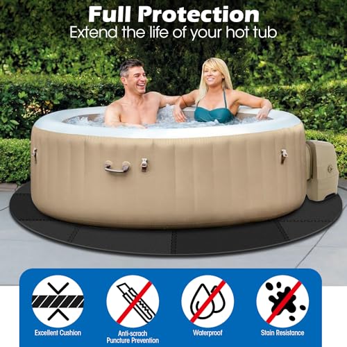 78 Inch Round Hot Tub Mat - Extra-Thick Interlocking Hot Tub Protective Pad Spa Pool Foam Insulation Mat Ground Base Flooring Protector for Portable Inflatable Hot Tub Accessories Outdoor Indoor - color: 2/5 Inch Thickness 78 Inch,aterrimus