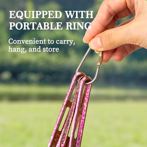 TiTo Titanium 3 Piece Cutlery Set, Ultralight Portabale Titanium Fork Spoon & Knife Tableware for Outdoor Camping Hiking Backpacking Travel Picnic Flatware with Titanium Carabiner (Rose Pink) - color: Rose Pink