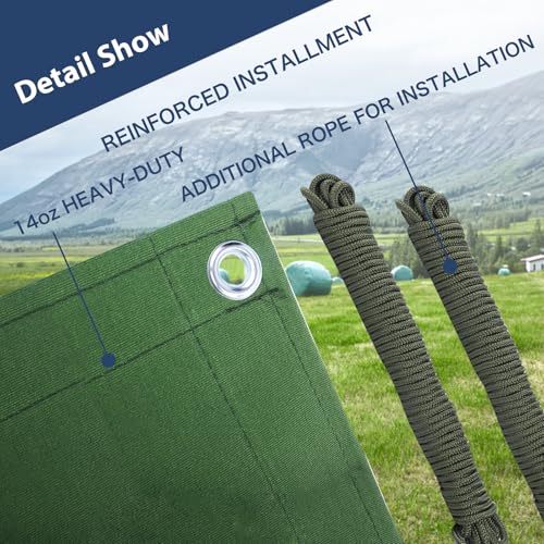 12’x16’ Canvas Tarps Heavy Duty Waterproof Tarpaulins with Aluminum Grommets,UV Resistant, 22Mil Multipurpose Drop Cloth, 14oz Durable Cover Sheet for Outdoor and Indoor Use with Ropes. - color: Green, size: 12'x16'