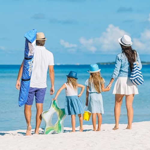 Jihfmo Beach Cabana, 6.2'×6.2' Beach Canopy with Side Wall, UPF 50+ UV Protection Easy Setup Tent Sun Shelter with Sand Pockets for Whole Family(Surging Waves) - color: Surging Waves