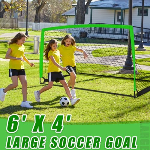 KTRIO 6x4 ft Soccer Goal for Backyard, Portable Soccer Net, Large Foldable Soccer Goals with Carry Bag for Kids Youth Teens Sports - style: Contemporary